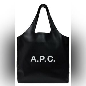 A.P.C. Black ninon tote in faux-leather